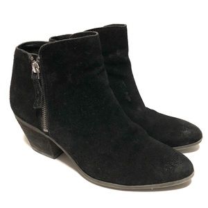 Frye Judy Double Zip Black Suede Ankle Bootie
